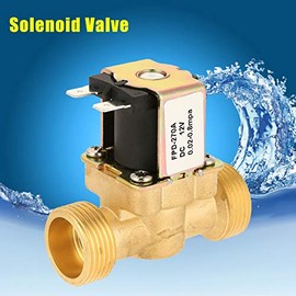 Electric Pneumatic Solenoid Valve, DC 12 V 3/4 Inch G Solenoid Valve, Brass, Normally Closed, Electric Valve, Pulls Air, Water and Oil, Suitable for Tap Water Pipes