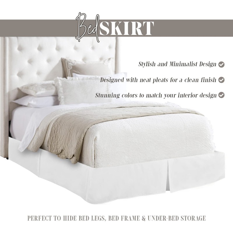 Elegant Comfort 1-Piece Solid Bed Skirt, 1500 Premium Hotel Quality