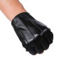JISEN Men PU Leather Punk Half Finger Snap Performance Gloves