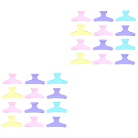 Minkissy 2sets Sectioning Hair Clips Salon Hair Clips Professional Fixed Tooth Plastic Styling Drying 24pcs*2 Random