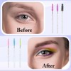 Samcos Disposable Eyelash Brushes 50pcs Eyebrow Brushes Screw Brushes for