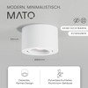 MATO 1 x LED Surface-Mounted Spotlight, White, Extra Flat and