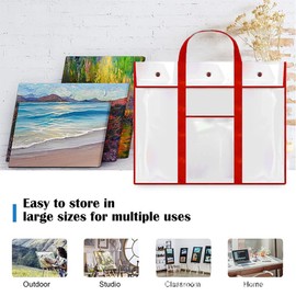Oaygat Large Bulletin Board Poster A2/A3/A4 Art PVC Storage Bag 25.5x31.5 Inch Pocket Waterproof Portfolio Artist Carry Bag Transparent Artist Portfolios Case Clear File Tote Bag Textbook Storage Bag