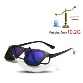 Dooppa Polarized Clip On Sunglasses, UV Protection Clip On Flip on Glasses for Men and Women (Blue)