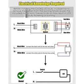 Noobibaba GX24Q LED Bulb 4 Pin LED Light Bulb 10W Compatible with GX24Q-1 GX24Q-2 GX24Q-3, 18W 23W CFL Replacement for Kitchen Downlight, Natural White 4000K 2-Count (Ballast Removed Required)