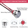 DMWD 2Pcs 19mm Metal Latching Push Button Switch Waterproof 7Amp