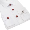 OoSsSoO Mens Shirt Button Covers Tuxedo Cufflinks Alternative Silver red