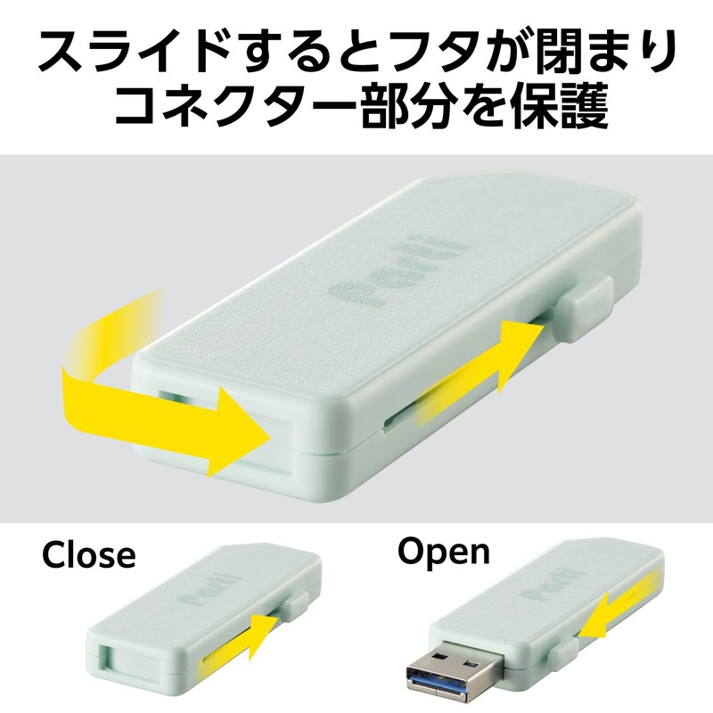 Elecom MF-SKU3128GLB USB Flash Drive 128GB Compatible with USB 3.2