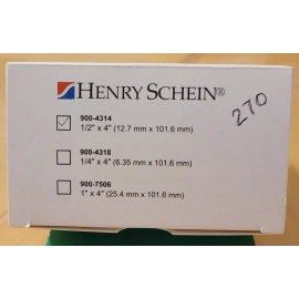 Henry Schein Wound CLOSURE strips 1/2 X 4 Inch. Quantity 60