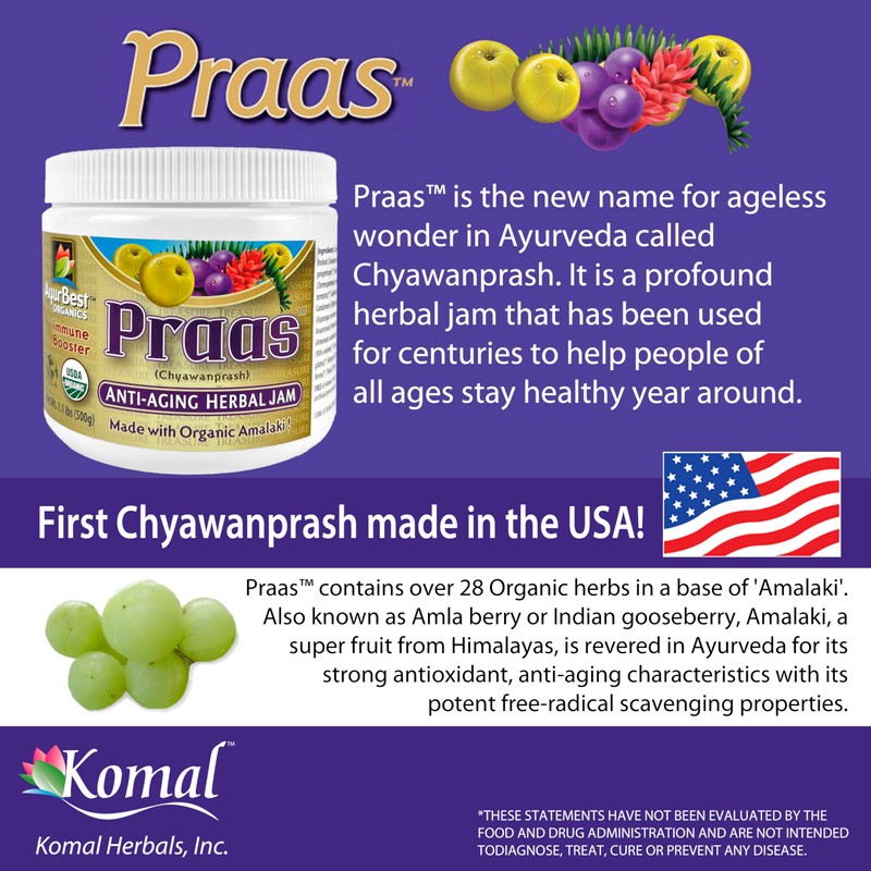 AyurBest Praas/Chyawanprash - 100% USDA Certified Organic Herbal Jam, 14