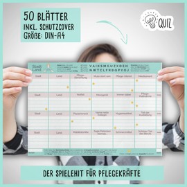 Stadt Land Pflege by snaPmee - Gift for Nurses, Nurses & Elderly Caregivers - Quiz Game with 50 Sheets DIN A4