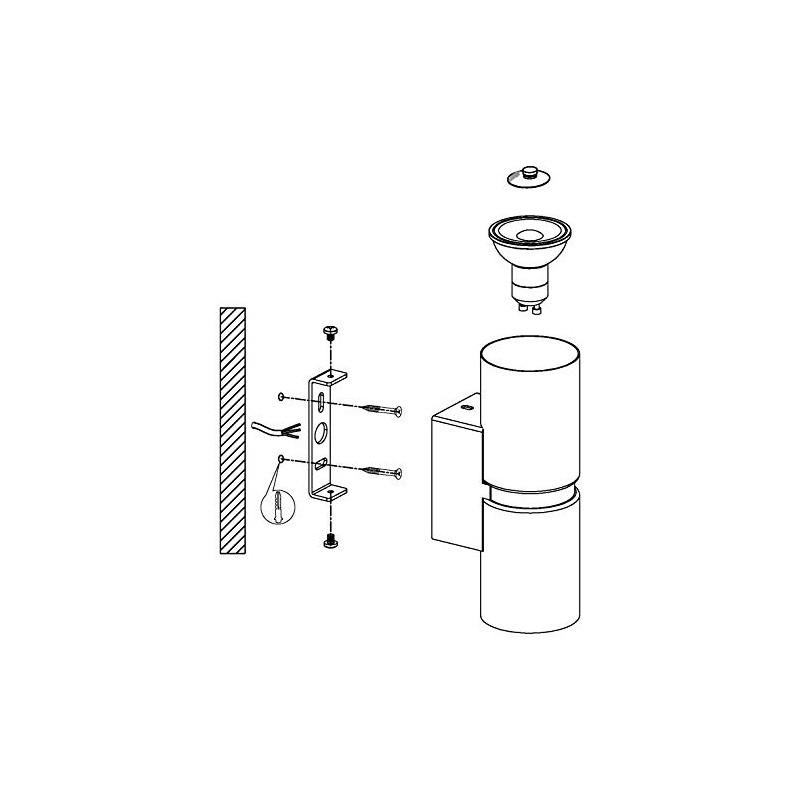 EGLO Wall/Ceiling Lamp, Steel, GU10, 4 W, Chrome, White