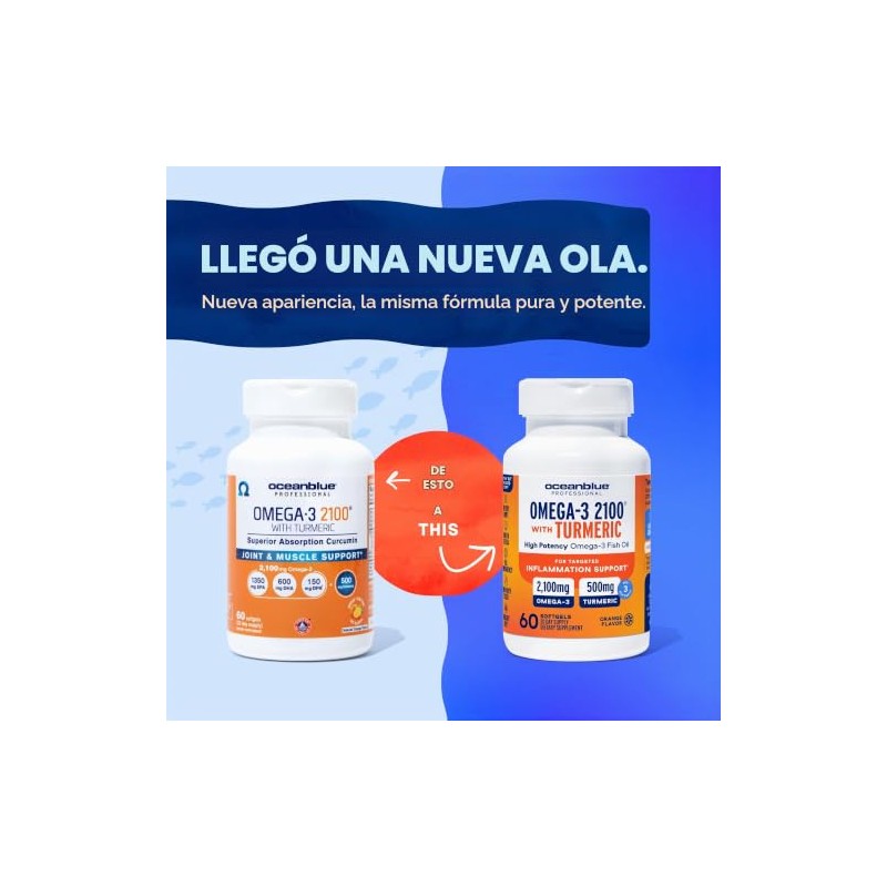 Ocean Blue Aceite de Pescado Omega-3 Triple Potencia 2100