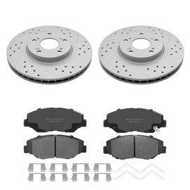 YxpBrake 11.8inch(300mm) Front Brake Disc Rotors & Ceramic Brake Pads Kit Fit for Honda Civic 2012 2013 2014 2015 Si, CR-V 2005-2006, A-cura ILX 2013 2014 2015