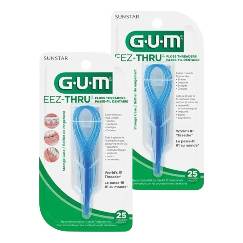 50 Enhebradores De Hilo Dental Gum® Eez-thru® 2 Paquetes