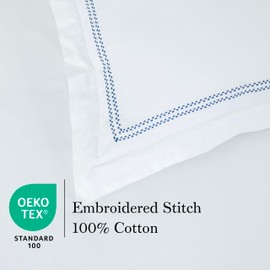 Dreamology Duvet Cover, Luxury Hotel-Quality 100% Cotton Embroidered Duvet Cover with 2 Pillow Shams, Hypoallergenic Zipper Closure 3-Piece Duvet Cover Set, Comforter Not Included (White T-300, King)