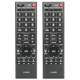 [2pcs/Pack] PerFascin Replacement Universal Remote Control CT-90325 Fit for Toshiba TV