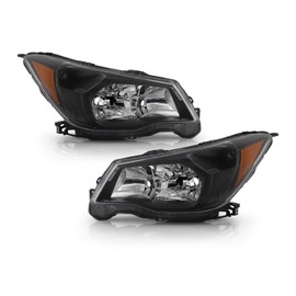 AKKON - For 2014-2016 Subaru Forester OE Factory Halogen Style Pair Headlights - Black Housing