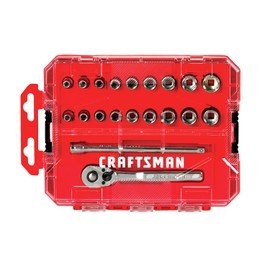 CRAFTSMAN Socket Set, SAE/Metric, 1/4" Drive, 20Piece (CMMT12008)