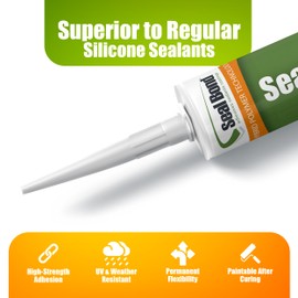 Seal Bond 105 Adhesive Sealant – Marine/Industrial Grade, High Strength, UV Resistant, Flexible, Non-Flammable, Waterproof – Superior to Silicone – 10.1 oz – White