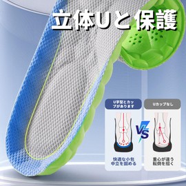 RWZB【2組セット】 インソール/疲れない 衝撃吸収 抗菌 消臭 柔らかい/通気性/汗を吸収する 土踏まず インソール 靴 中敷き 立ち仕事 ソール インナーソール サポーティブリバウンド スニーカー インソ (グリーン, 28.5cm)