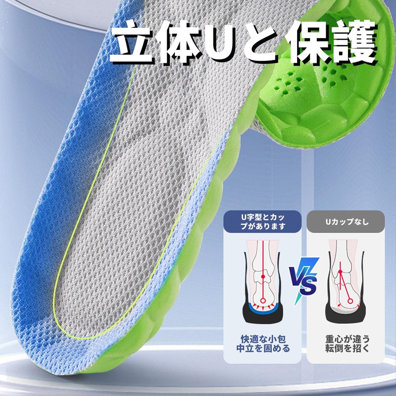 RWZB【2組セット】 インソール/疲れない 衝撃吸収 抗菌 消臭 柔らかい/通気性/汗を吸収する 土踏まず インソール 靴 中敷き