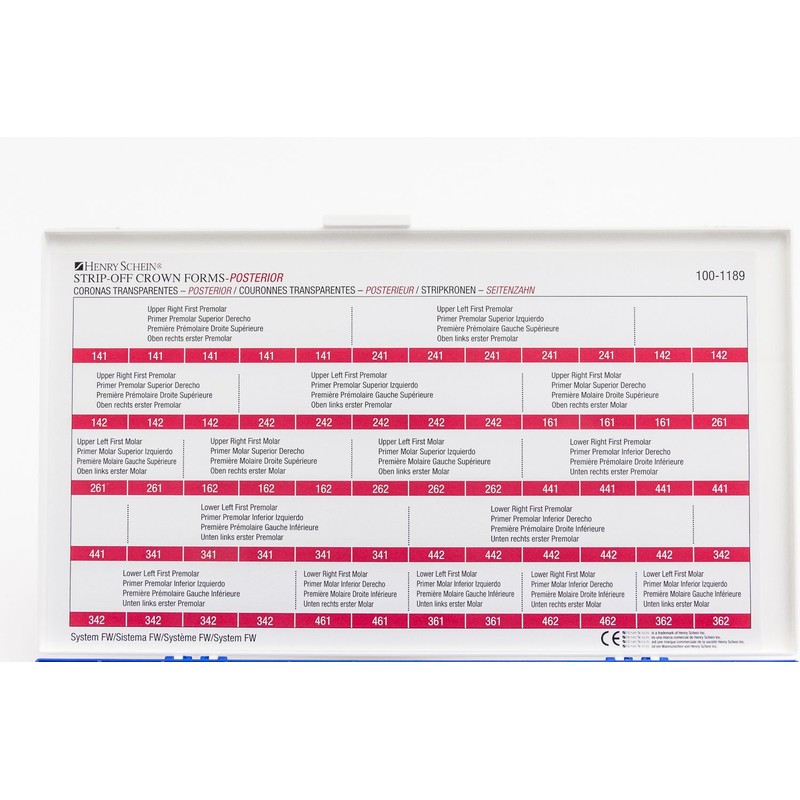 UVUBXT Dental Crown Forms Transparent Strip Off Crowns Posterior Type