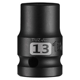 1/2 Inch Drive 13mm Shallow Impact Socket, Chrome Molybdenum Alloy Steel, Standard 6-Point Hex Socket for Ratchets, Torque Electric Wrenches, Air Impact Wrench,Strong and Durable, Metric