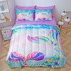 ZUEXVOFY Purple Mermaid Bedding – Kids Comforter Sets for Girls,