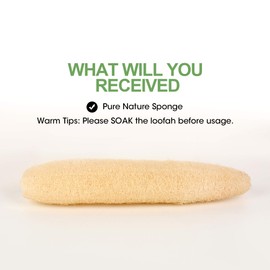LOBO Natural Shower Loofah Sponges Large Whole Organic Luffa Exfoliating Sponge for Daily Bath Loofa Scrubbers Sponges SPA Beauty - 4 PCS