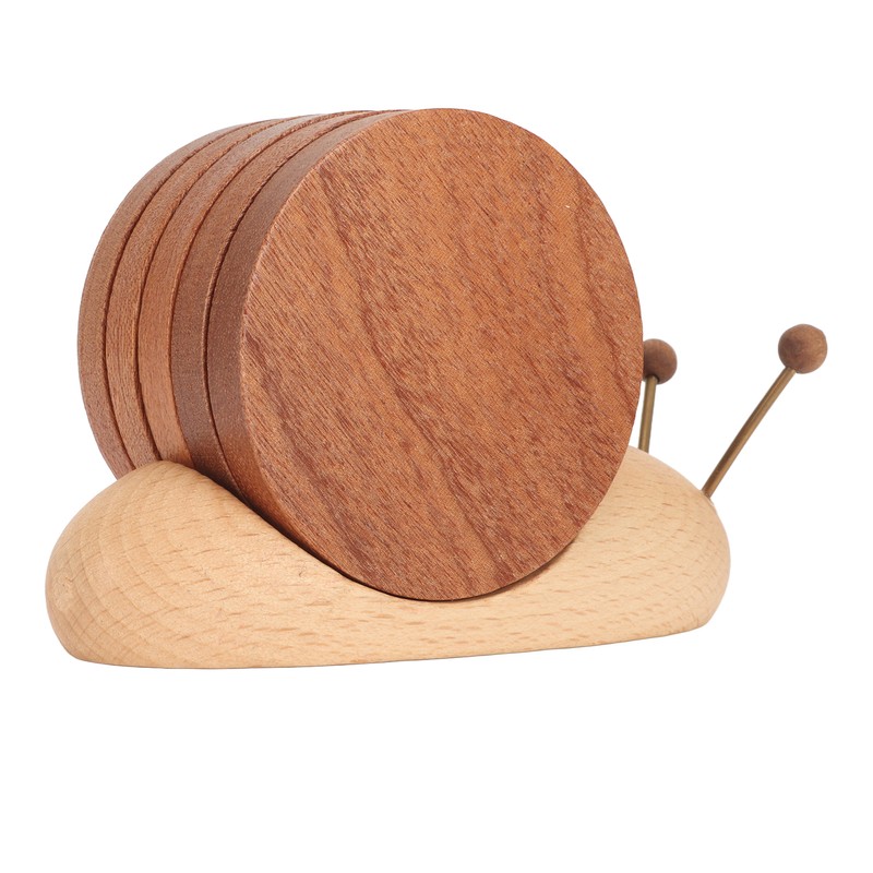 Snail Coaster Set with Magnet Cute Exquisite Eco Friendly Wood