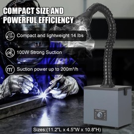 Garveetech Solder Fume Extractor - Powerful 100W Suction, Low-Noise, 3-Stage Filtration System for Engraving Cutting, Soldering Iron, 3D Printing, Nail Salon, 99.9% Purification Rate