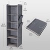 DPWEION Hanging Storage Shelves with 5 Shelves Foldable Hanging Wardrobe