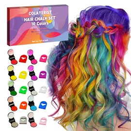 COLAYERIST Hair Chalk for Girls Washable, 10PCS Temporary Hair Color for Kids Adults, Temporary Hair Dye Wax Kids Makeup, Great Christmas Birthday Gifts for 6-13 Year Old Girl (Red etc.)