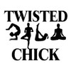 CafePress Twisted Yoga Chick Oval Car Bumper Sticker