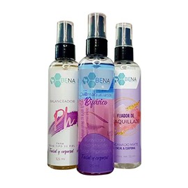 Kit Balanceador de Ph mas Fijador de Maquillaje y Desmaquillante Bifasico Bena
