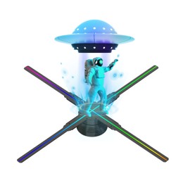 3D Hologram Fan,HD LED Hologram Fan WIFI Projector with 700 Library Video,Animated Holographic Projector Display for Stores, Shops, Christmas Tree (20.5"(APP+WIFI+Bluetooth+Remote+HD LED))