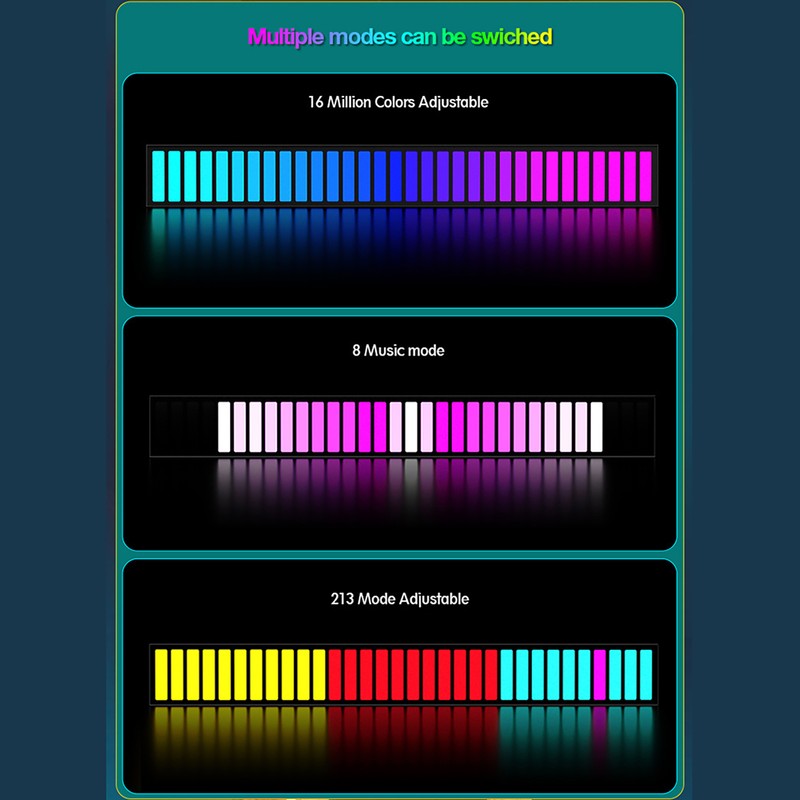 Sound Reactive LED Light Bar RGB Colorful APP Control Audio