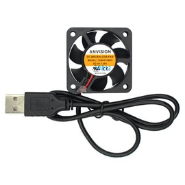 ANVISION 40mm x 10mm DC 5V USB Brushless Cooling Fan, Dual Ball Bearing, YDM4010B05