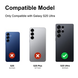 Compatible with Galaxy S25 Ultra Back Cover, Replacement Back Housing with Repair Tool Kit & Guide, Titanium Black
