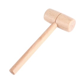 Wooden Mallet, Comfortable Shape Solid Beech Wood Round Head Hand Tool for Woodworking, Portable and Convenient, for DIY Projects