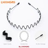 LMXMGRG 6 Pcs Metal Hair Band for Men Unisex Wavy