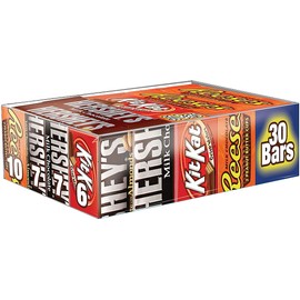 HERSHEY'S, KIT KAT and REESE'S Milk Chocolate Assortment Candy Bars, Individually Wrapped, 45 oz Bulk Value Pack (30 Piece)