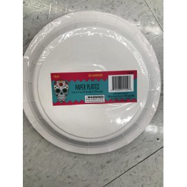 DAY OF THE DEAD skull decorative party plates, 18 count (18)