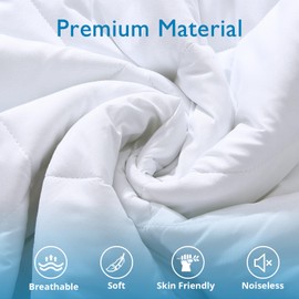 Quilted Double Bed Mattress Protector, YUGYVOB 100% Waterproof Mattress Protector, Cooling and Breathable Fitted Sheet, Deep Pocket 6"-21"