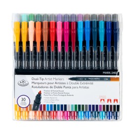 Royal & Langnickel - 30pc Dual Tip Artist Markers - Pointed Round Tip and Fineliner