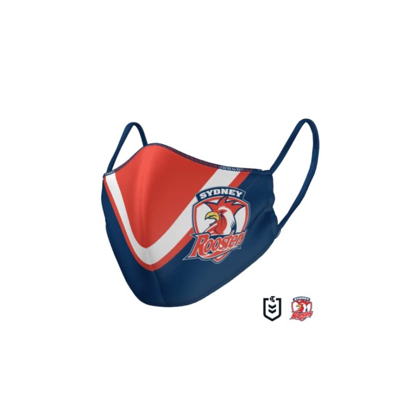 NRL Face Mask - Roosters - Reversible - Washable -