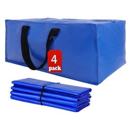 Extra Large Moving Bags, 4Pcs Heavy Duty Large Storage with Zippers & Carrying Handles, Foldable Moving Boxes