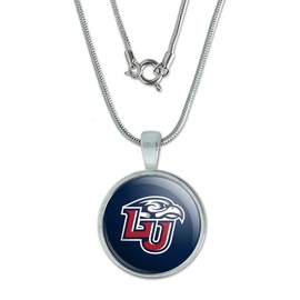 Liberty University Primary Logo 0.75" Pendant with Sterling Silver Plated Chain