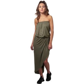 Urban Classic Women's Ladies Viscose Bandeau Dress, Olive, L